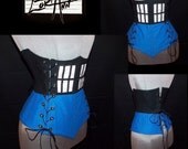 TARDIS -  Blue, Black, and White Under Bust Corset - Custom - by LoriAnn Costume Designs