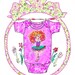 Sophia Ballerina HOT Pink Onesie Dance, Twirl, original art by  Rosanna Hope for Babybonbons