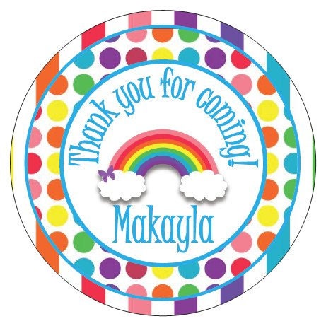 Set of 12 Rainbow party Stickers Il_570xn
