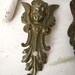 Antique Angel Victorian decorative Brass Bronze Escutcheon Authentic antique hardware for altered vintage jewelry