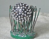 Vintage black and silver star brooch pin - sparkly statement piece
