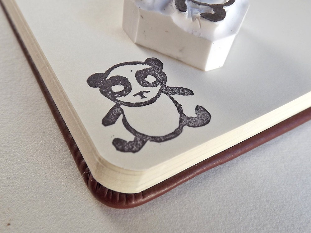 baby panda - hand carved stamp