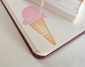 ice cream cone, a two-piece set - hand carved stamps