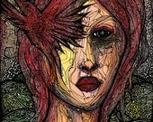 The Red Bird - 8x10 limited edition archival print