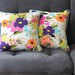 Upholstered Floral Pillow with Insert