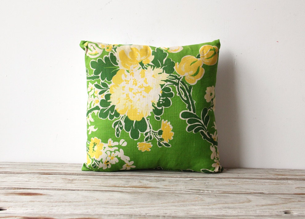 Upholstered Vintage Fabric Chinoiserie Graphic Pillow