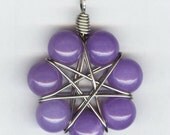 Nickel Silver Purple Chalcedony Large Fairy Star Pendant