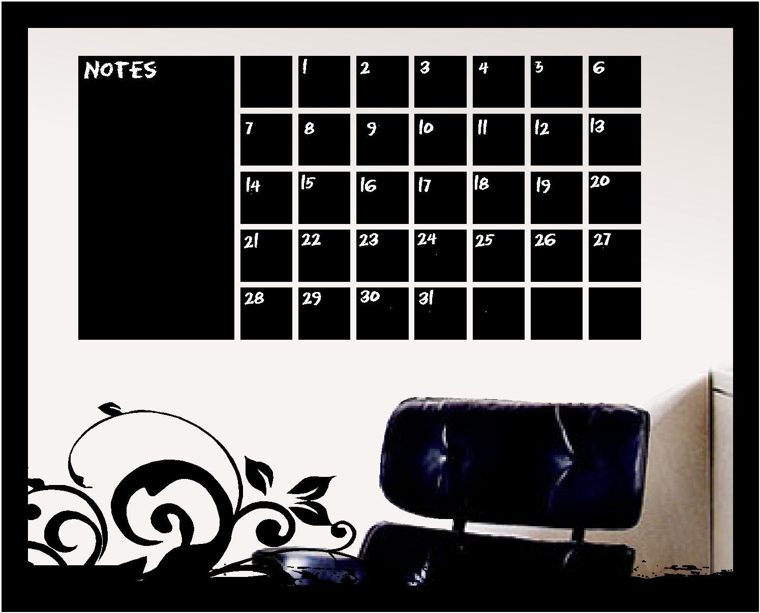 Chalkboard Wall Calendar  Vinyl
