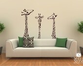 Giraffe Wall Decals - Giraffe Family Set of 3 Wall Stickers