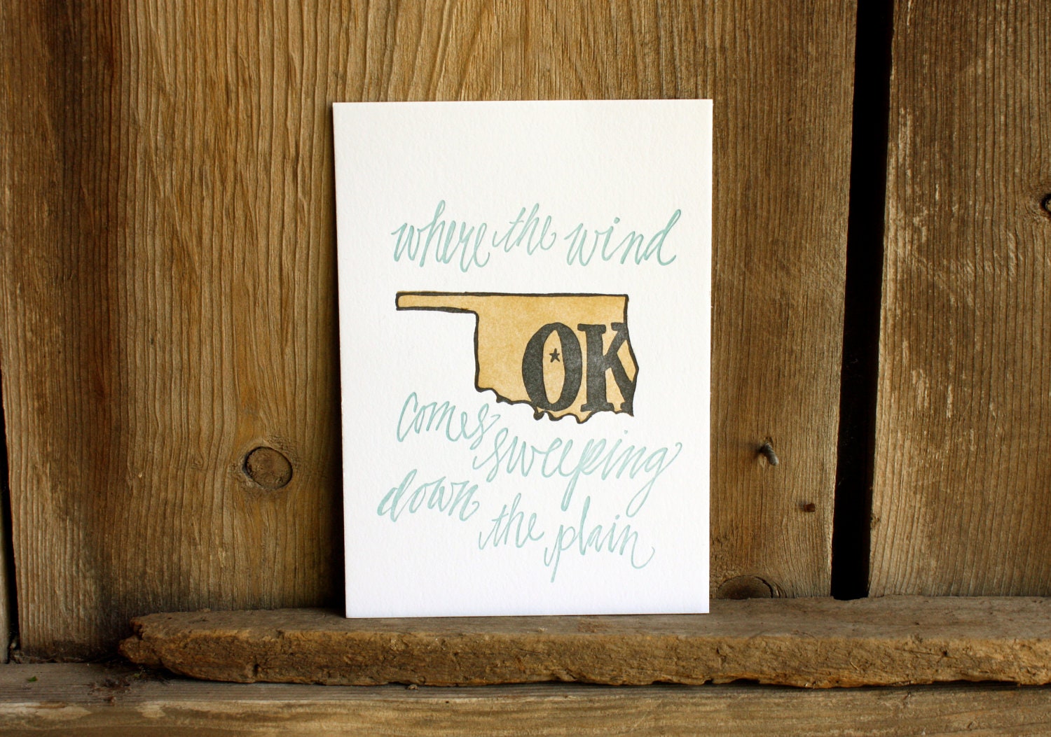 Oklahoma State Series - Letterpress Print