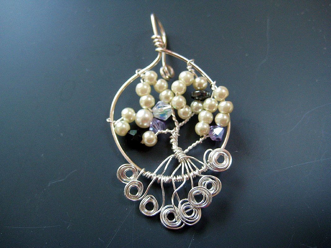 Personalized Tree of Life Pendant -perfect for a  mother or a  grandmother - a gift under 30 usd