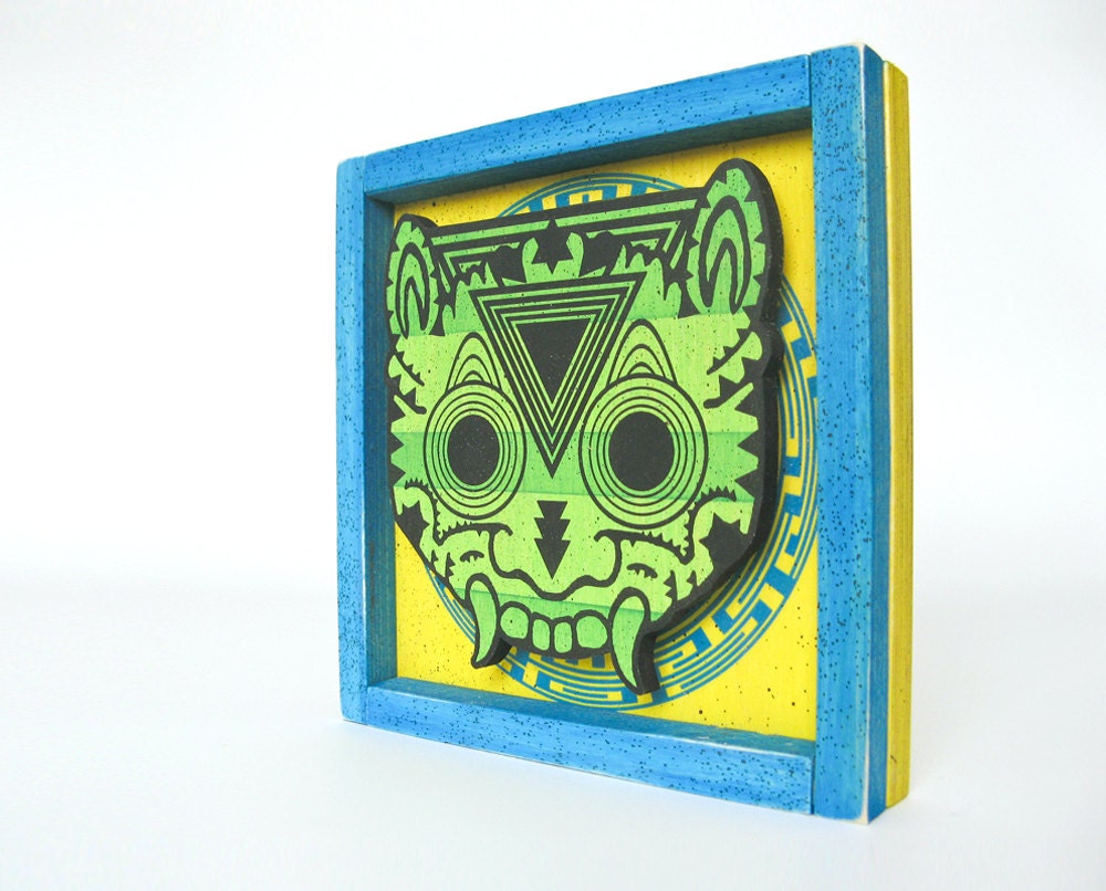 Screenprinted Ceremonial Mask - Green