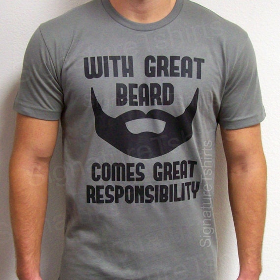 With Great Beard Mens Daddy  T-shirt tshirt Comes Great Responsibility gift Husband Anniversary dad father t shirt S-2xl