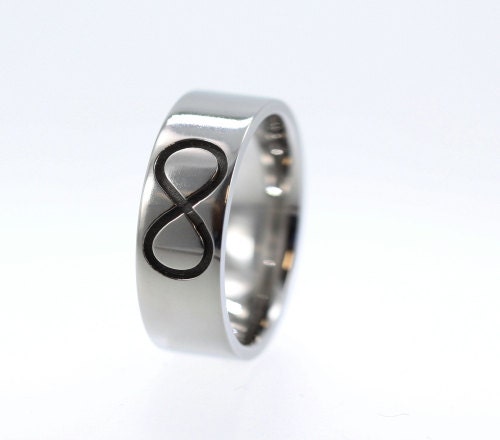 Infinity Ring Christian Ring Engraved Titanium Ring