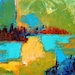 ORIGINAL Contemporary MINI Abstract Painting "Sidereal" 8" x 8" x .75" by Elizabeth Chapman
