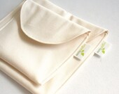Natural Sandwich and Snack Bag Set of 2 - Organic Cotton, Eco Friendly, Reusable -- Back to School