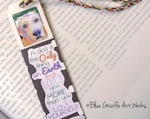 Handmade Bookmark featuring original portrait of a Sweet Yellow Lab and a Quote