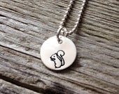 Squirrel  Necklace - sterling silver charm necklace - Fall Jewelry - Squirrel Jewelry