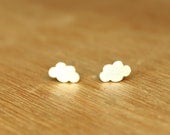 Tiny Cumulus Clouds stud Earrings- Sterling Silver