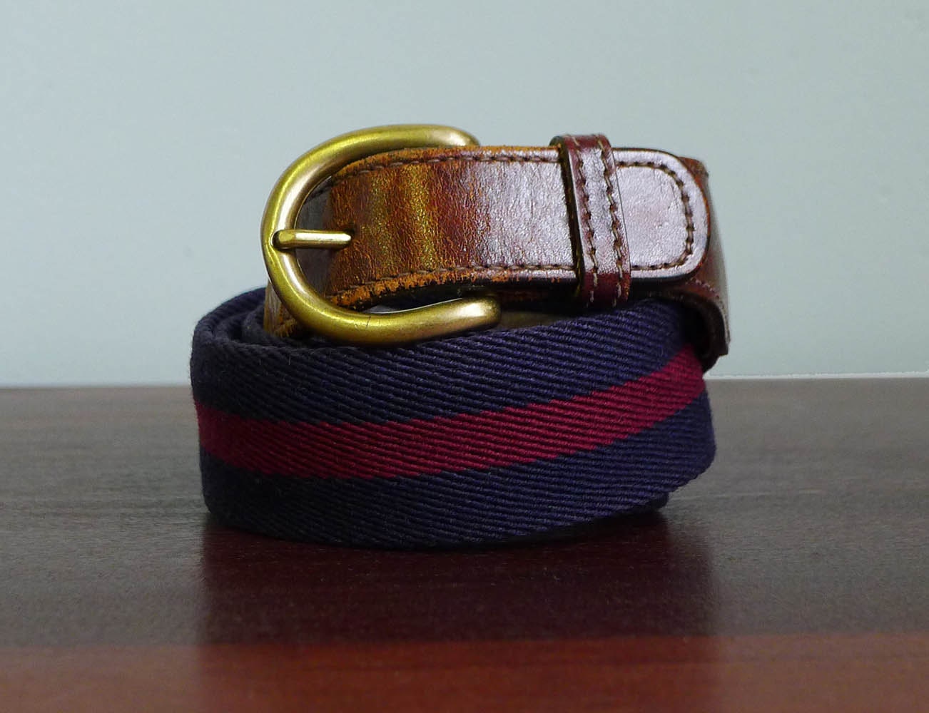 Vintage Navy and Red Web Belt