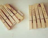 handstamped Clothes pins