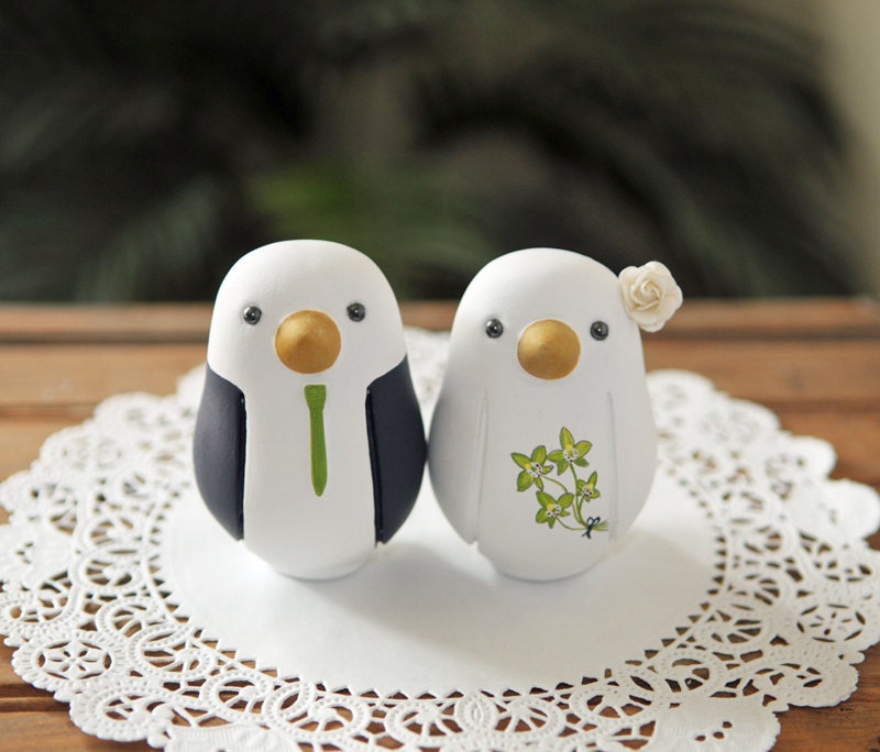 Custom Wedding Cake Topper - Medium Love Bird Cake Topper