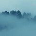 Nature Photography -Minimalist Art -Fog -6x18 Print -Blue Mountain -Panoramic Photo -Nature Photography -Colorado Fine Art Photography