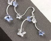 Falling Star Earrings Sapphire Blue Swarovski Crystal Shooting Star Jewelry Silver Winter Fashion