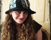 Black and Blue Cloche Hat