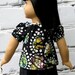 Black Batik Print Peasant Top - American Girl Doll Clothes