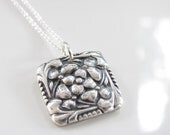 Flower Pendant - Hand Made from Fine Silver on a Sterling Chain