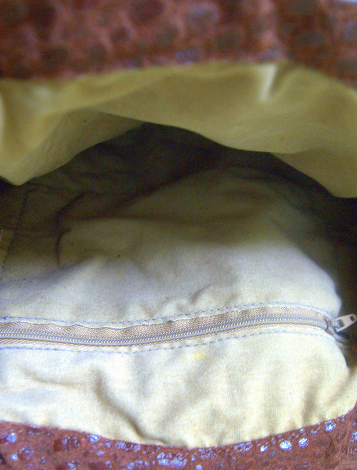 Genuine Vintage Burgundy Soft Ostrich Leather Clutch Purse