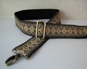 Custom Order for  Bag Strap,  Black and Gold Design 2 inches wide with Black Backing