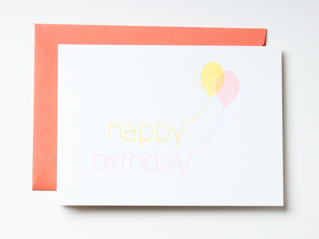 Happy birthday balloons (sherbet and salmon)