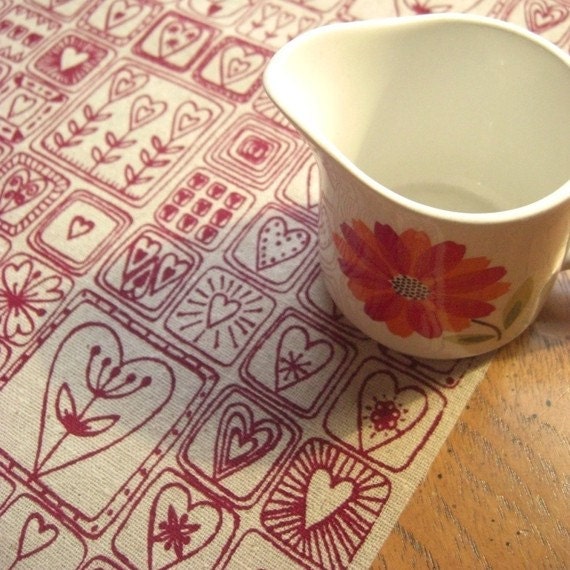 sweetheart - screenprinted fabric