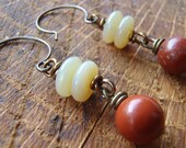 E347 Opal and Jasper Dangle Earrings