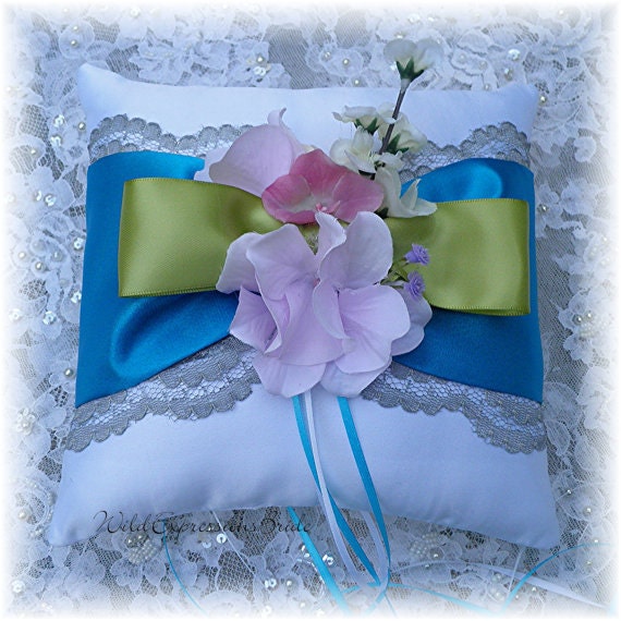 Romantic Sweet PILLOW Ring Bearer Pillow CUSTOMIZE Cottage Chic Lace