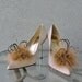 Tan And Gold Marabou Feather Shoe Clips More Colors Available