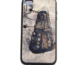Iphone 4 / 4s Case Cell Phone Cover - Doctor Who inspired Dalek Rubber Case Black