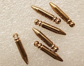20 newly made solid raw brass bullet charm with nice weigh 17 mm long very cute