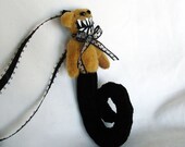 Tiny Teddy Bear Monster- Key chain Phone or purse charm, necklace pendant or Ornament