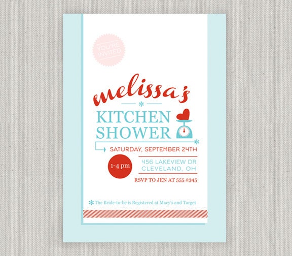 Retro Kitchen Bridal Shower Invitation