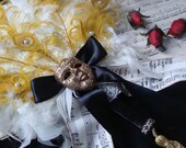Phantom of the Opera feathered fan bouquet in your choice of colors - CUSTOM CREATED for YOU