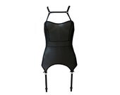 Black Mesh 'Lola' Basque Garter Tank