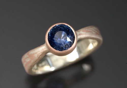 Mokumé Gane Montana Sapphire Ring