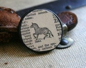 Zebra - A Pinback Button - Made from a Vintage Dictionary Page - One-Of-A-Kind