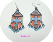 Native American Style Handwoven Seed Bead Earrings  THUNDERBIRD - Barbswish