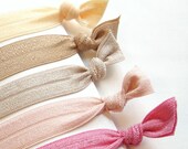 Hair Tie Set - Blush - 5 Elastic Hair Ties