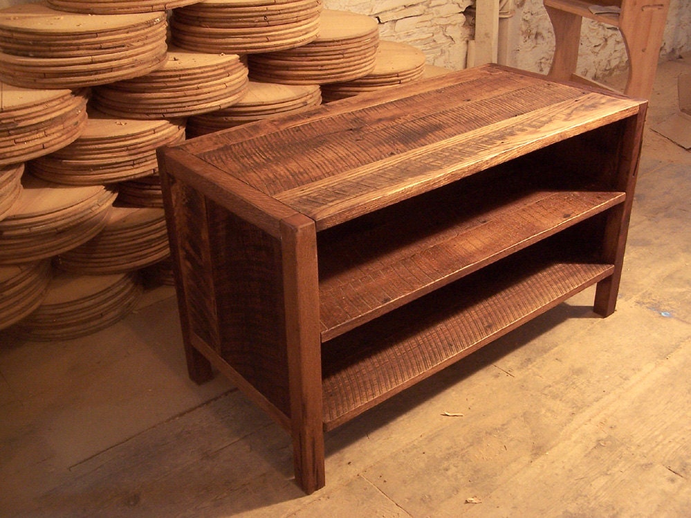 Solid Oak Rustic Media Console