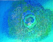 Nipple Nebula No. 18 of 27 - Acrylic Breast Painting canvas ACEO by oddartist